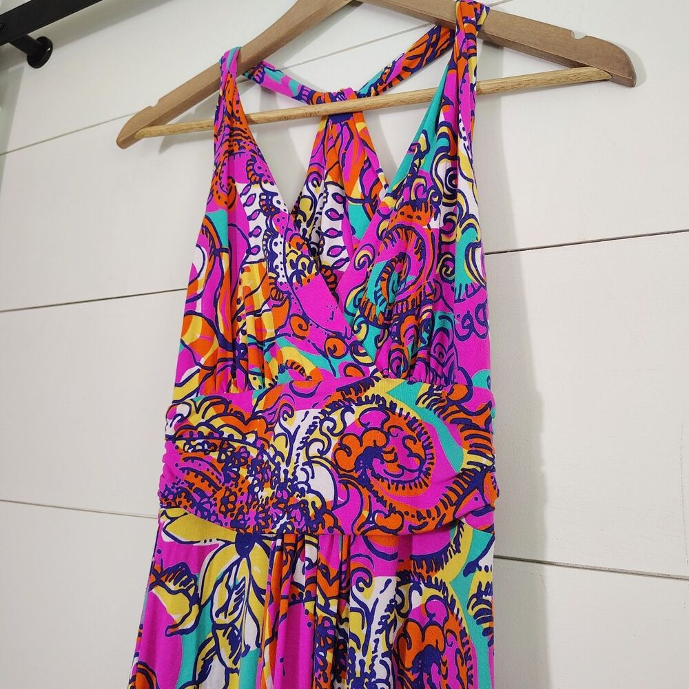 Lilly Pulitzer Womens Maxi Dress XS Multicolor Abstract Print Sleeveless Resort - Picture 2 of 10